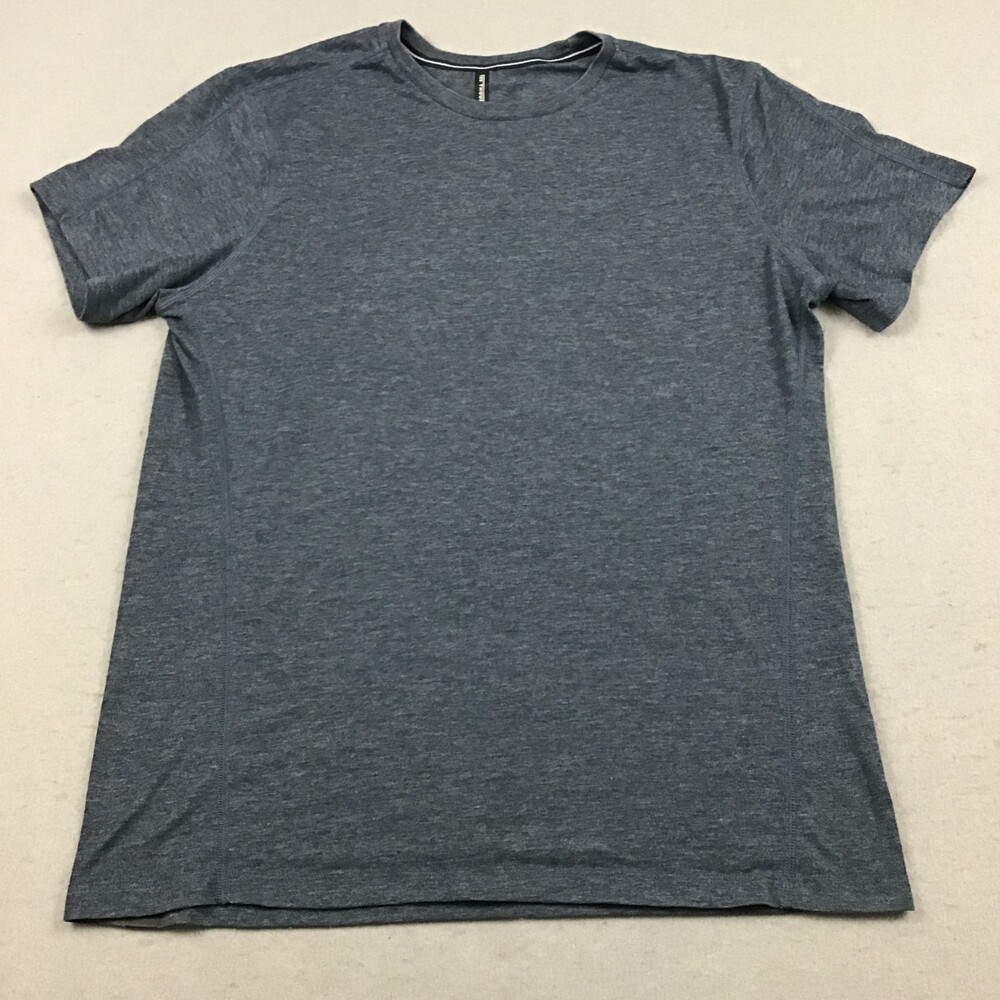 Ten Thousand Shirt Men Large Blue Solid Jersey Crew Neck Short Sleeve Tagless L